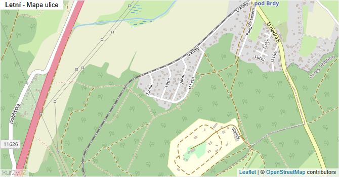 Letní - mapa ulice