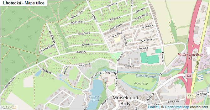 Lhotecká - mapa ulice