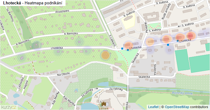 Lhotecká - mapa podnikání