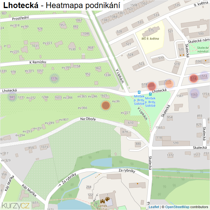 Mapa Lhotecká - Firmy v ulici.