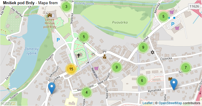 Mníšek pod Brdy - mapa firem