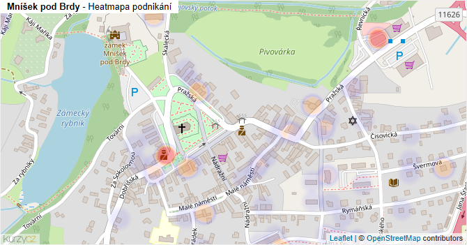 Mníšek pod Brdy - mapa podnikání