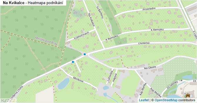 Na Kvíkalce - mapa podnikání