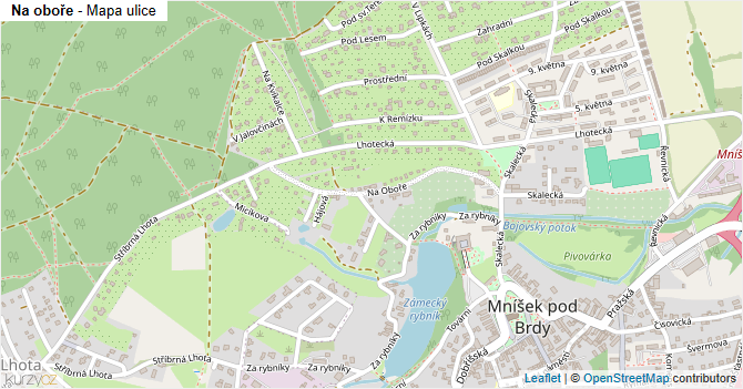 Na oboře - mapa ulice
