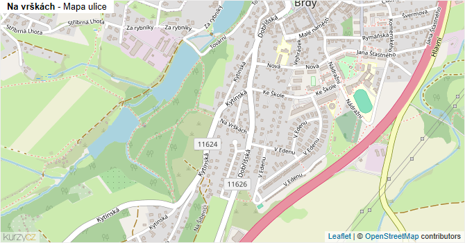 Na vrškách - mapa ulice