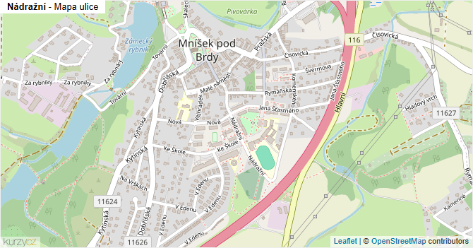 Nádražní - mapa ulice