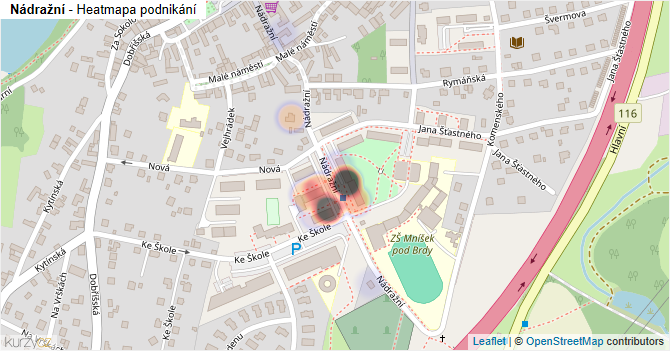 Nádražní - mapa podnikání