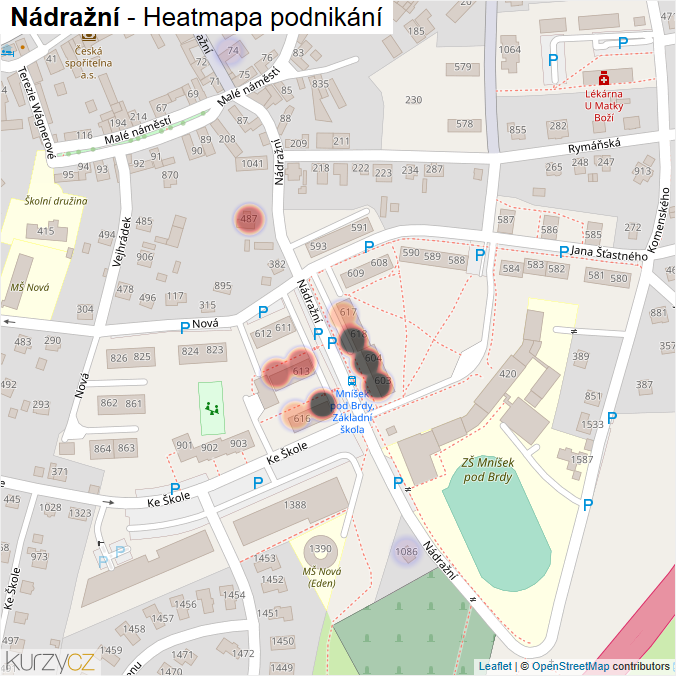 Mapa Nádražní - Firmy v ulici.