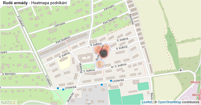 Rudé armády - mapa podnikání
