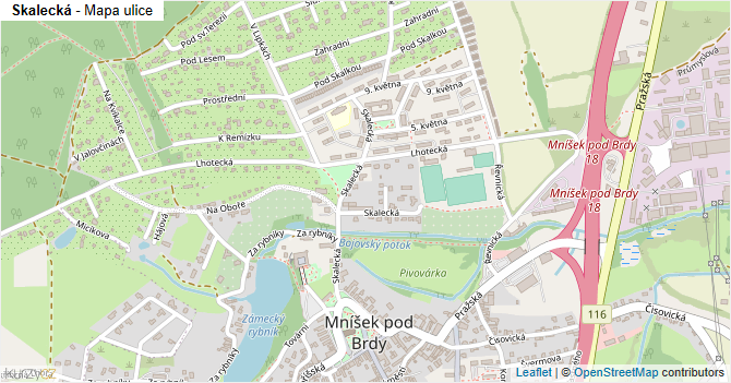 Skalecká - mapa ulice