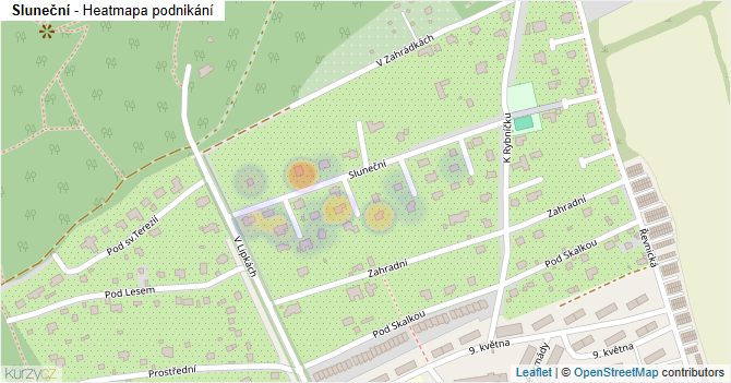 Sluneční - mapa podnikání