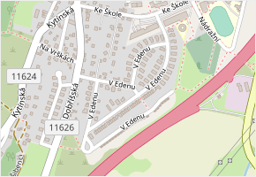 V Edenu v obci Mníšek pod Brdy - mapa ulice