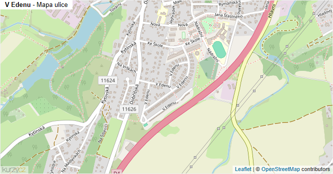 V Edenu - mapa ulice