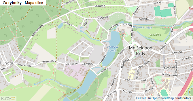 Za rybníky - mapa ulice
