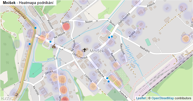 Mníšek - mapa podnikání