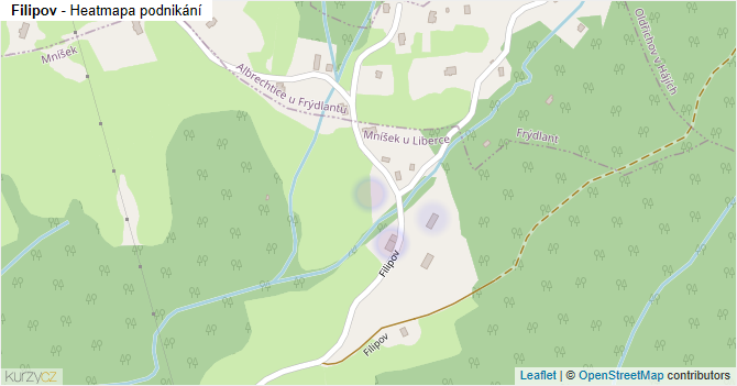 Filipov - mapa podnikání