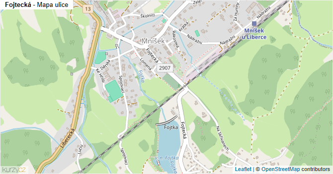 Fojtecká - mapa ulice