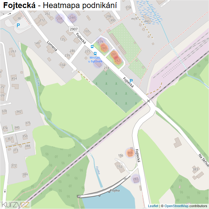 Mapa Fojtecká - Firmy v ulici.