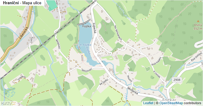 Hraniční - mapa ulice
