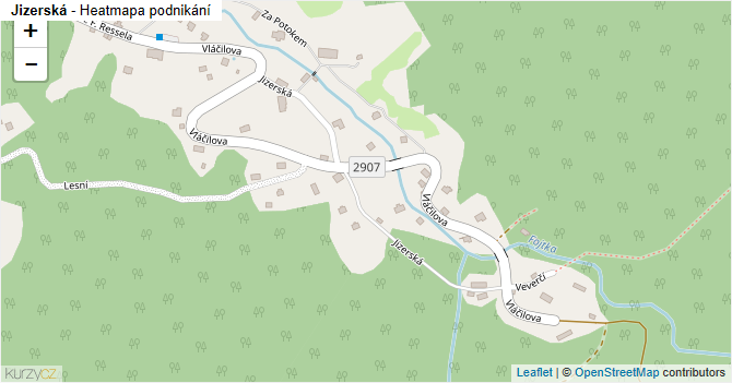 Jizerská - mapa podnikání
