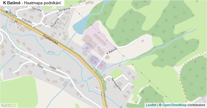 K Batimě - mapa podnikání