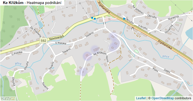 Ke Křížkům - mapa podnikání