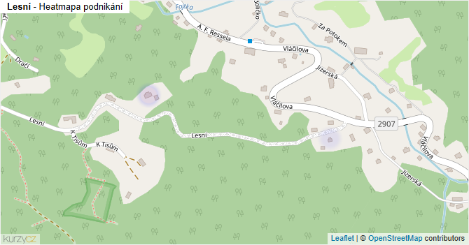 Lesní - mapa podnikání