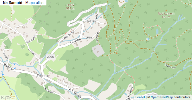 Na Samotě - mapa ulice