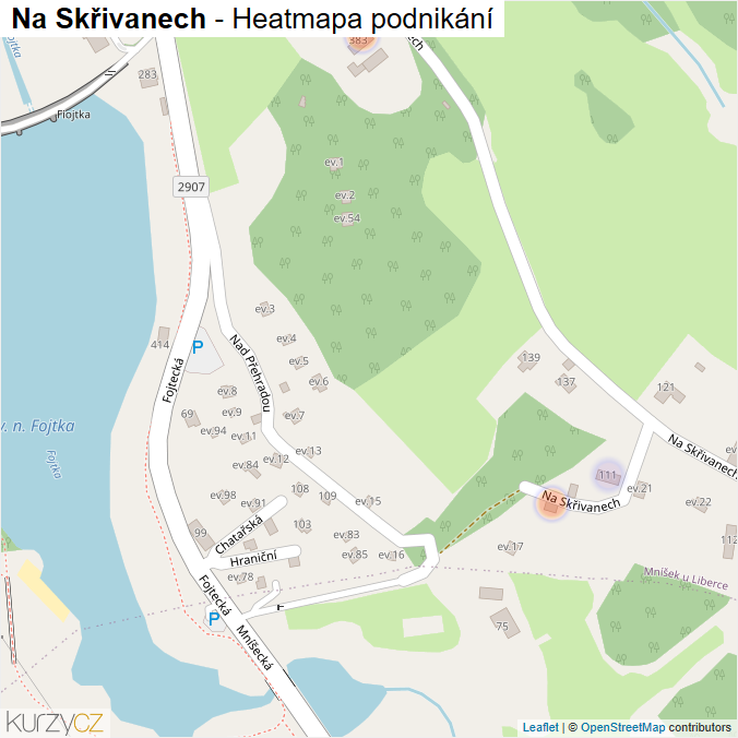 Mapa Na Skřivanech - Firmy v ulici.