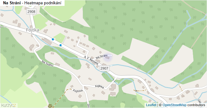 Na Stráni - mapa podnikání