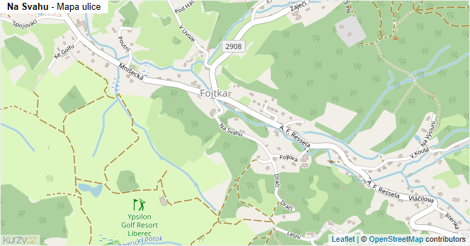 Na Svahu - mapa ulice