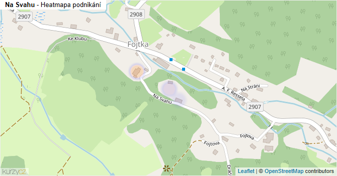 Na Svahu - mapa podnikání