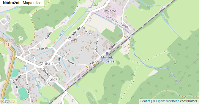 Nádražní - mapa ulice
