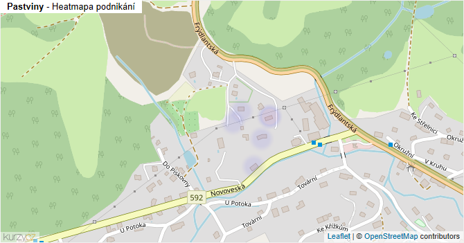 Pastviny - mapa podnikání
