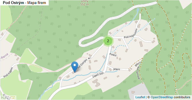Pod Ostrým - mapa firem