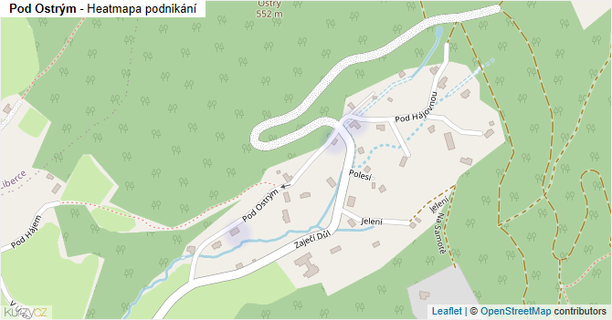 Pod Ostrým - mapa podnikání