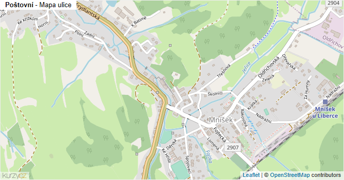 Poštovní - mapa ulice