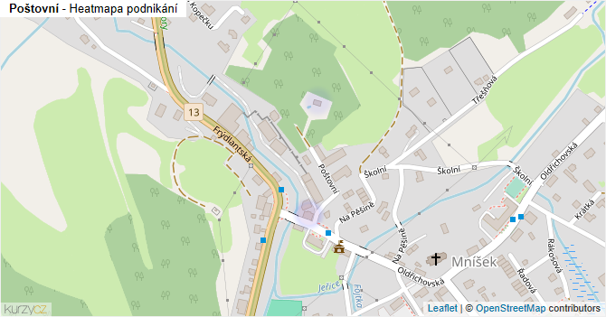 Poštovní - mapa podnikání