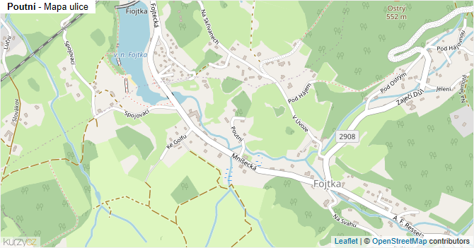 Poutní - mapa ulice