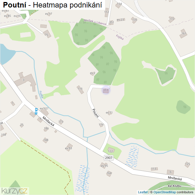 Mapa Poutní - Firmy v ulici.