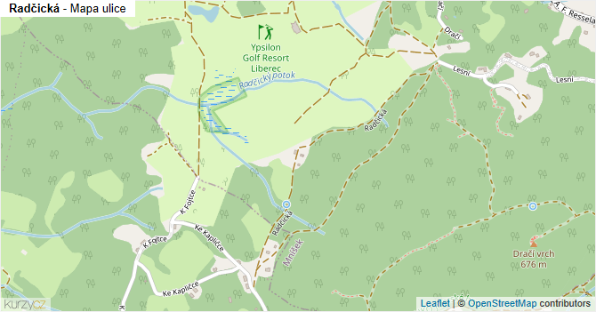 Radčická - mapa ulice