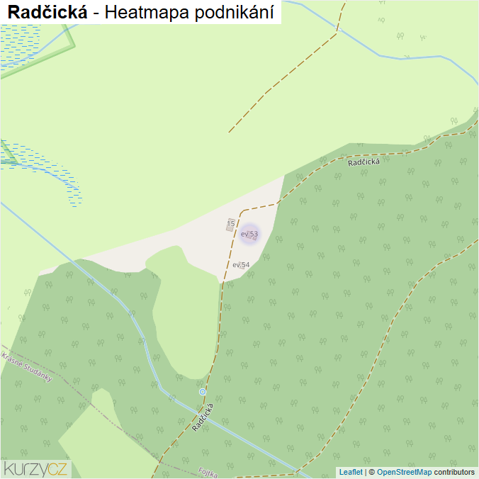 Mapa Radčická - Firmy v ulici.