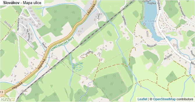 Slovákov - mapa ulice