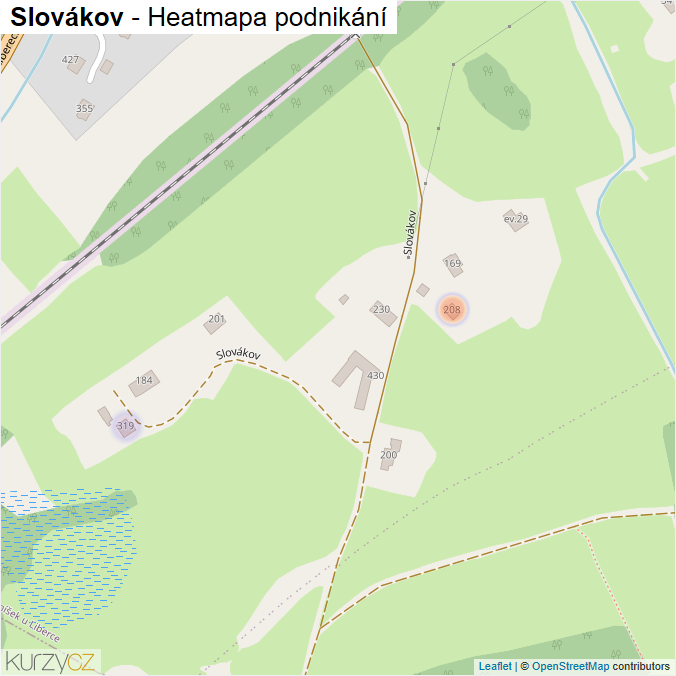 Mapa Slovákov - Firmy v ulici.
