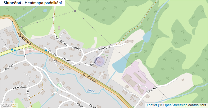Slunečná - mapa podnikání