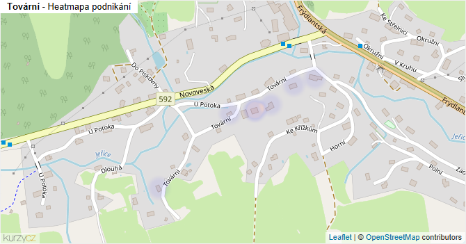 Tovární - mapa podnikání