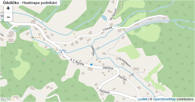 Údolíčko - mapa podnikání
