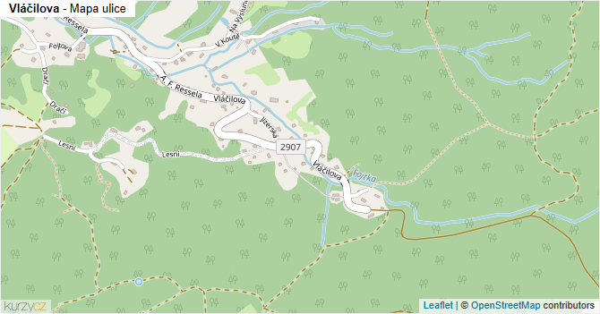 Vláčilova - mapa ulice