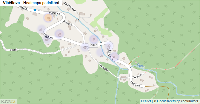 Vláčilova - mapa podnikání