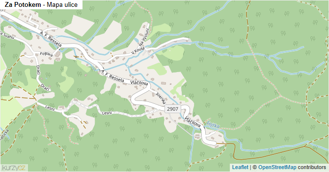 Za Potokem - mapa ulice